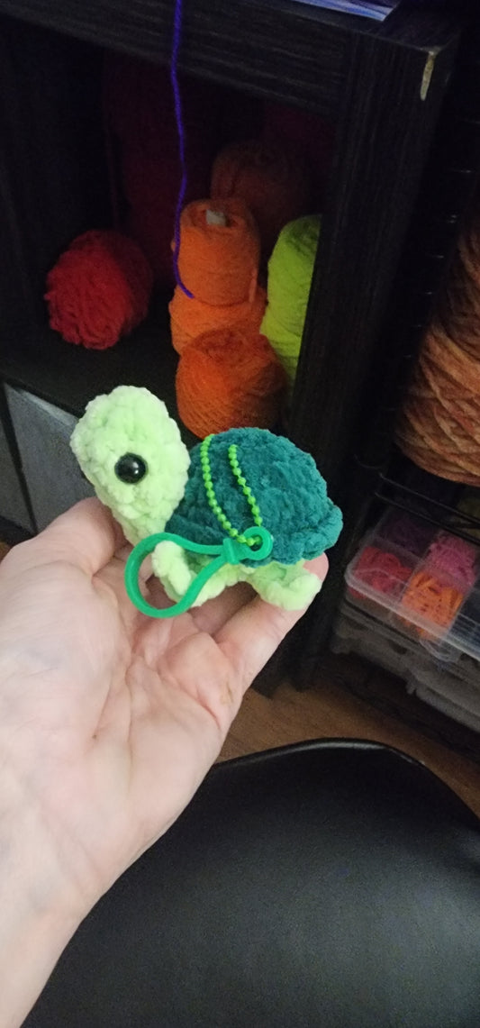 Crochet turtle keychain